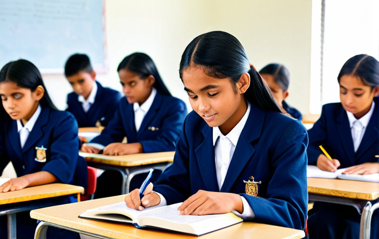 나우루에서 영어 사용 여부 - Nauruan Student in School**

"A bright, fully clothed Nauruan student in a modern classroom, wearing...