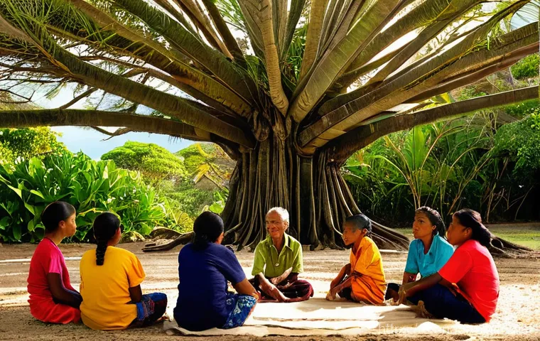 나우루 전통문화 - **Prompt 1: Nauruan Oral Tradition - Wisdom of the Elders**
    "A wise, smiling Nauruan elder, of i...